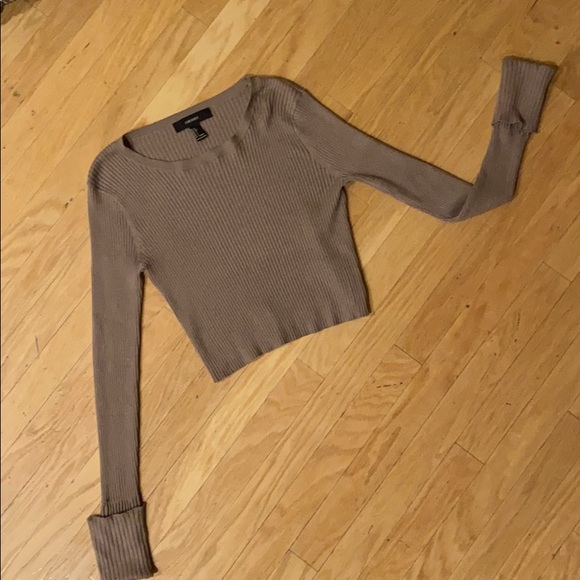 Forever 21 Sweaters - Forever 21 Ribbed Long Sleeve Cropped Sweater